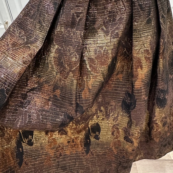 RARE Anthropologie Eva Franco Samhain  Metallic Strapless Pleated Dress - Picture 6 of 12